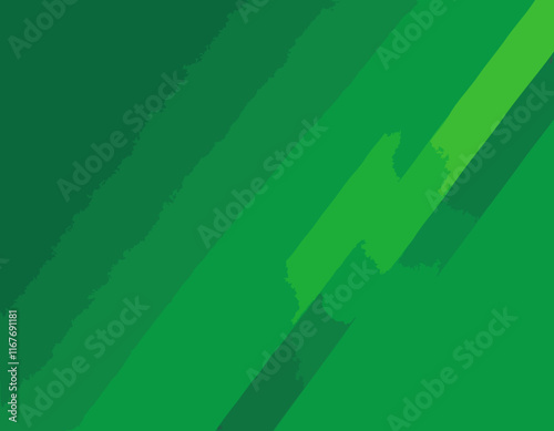 Geometric Green Background with Diagonal Stripes and Gradients. Vector Minimalist Backdrop for Irish St. Patrick Day