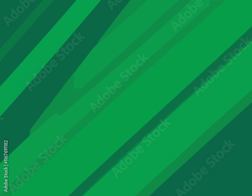 Geometric Green Background with Diagonal Stripes and Gradients. Vector Minimalist Backdrop for Irish St. Patrick Day