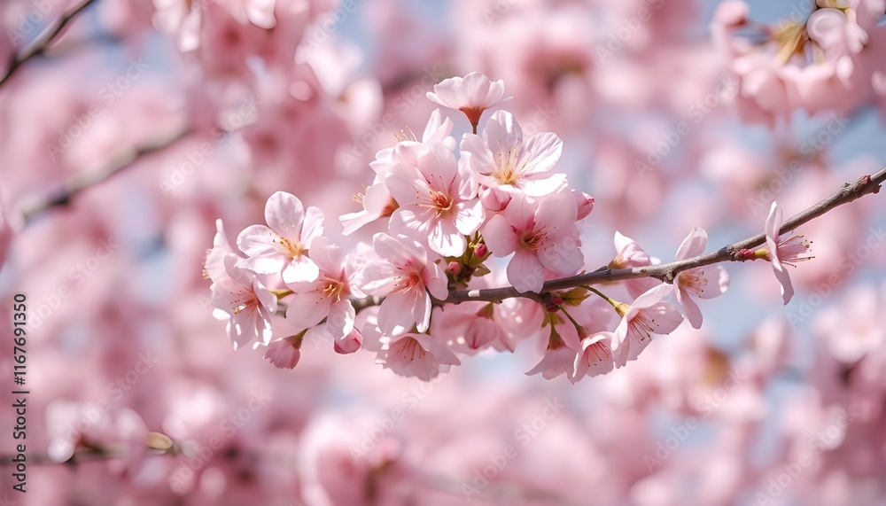 Delicate Pink Cherry Blossoms in Full Bloom Delicate Pink Cherry Blossoms in Full Bloom
