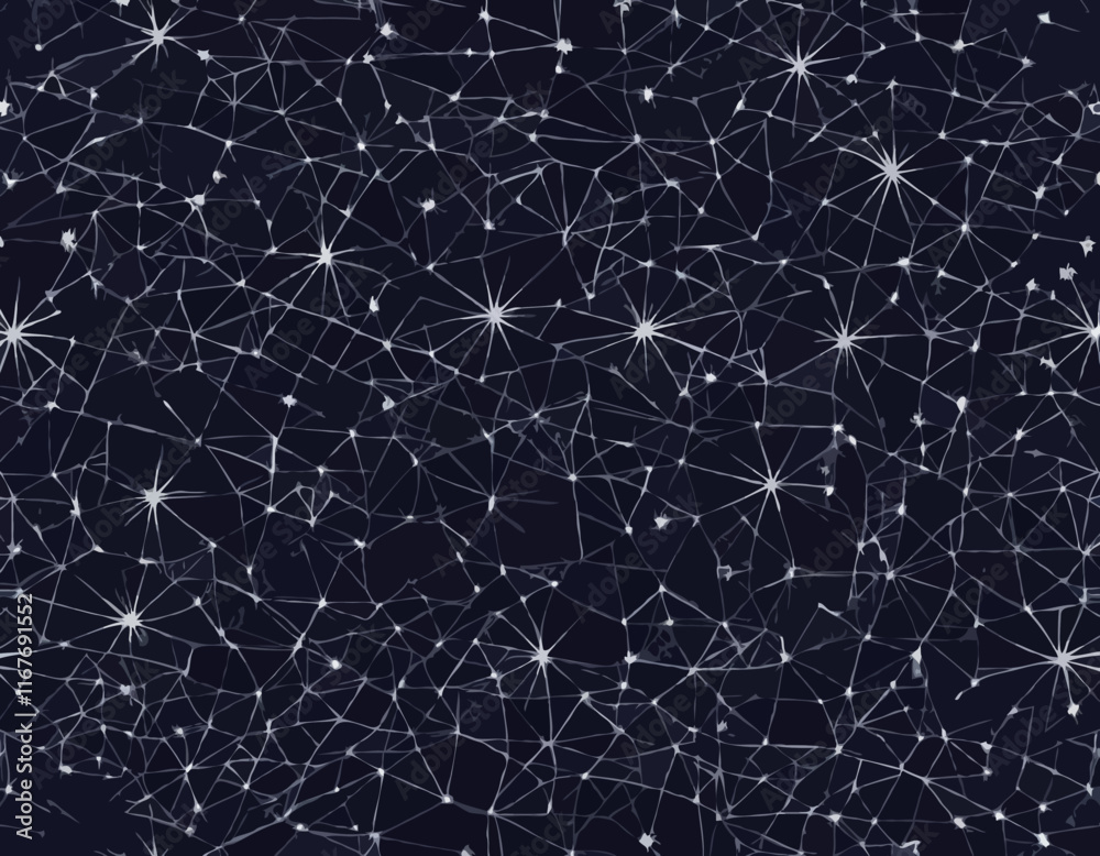 Abstract Y2K Metaverse Wireframe Background. Vector Dark Modern Seamless Pattern with Bling Stars and Lines Abstract Y2K Metaverse Wireframe Background. Vector Dark Modern Seamless Pattern with Bling Stars and Lines