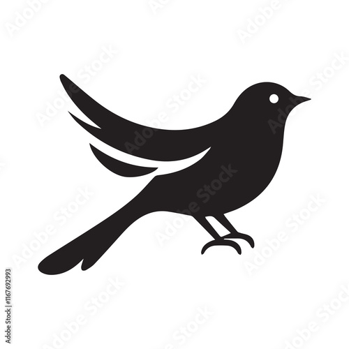 Silhouette of a bird vector icon for logo, and design photo