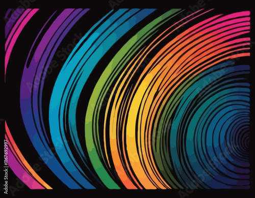 Set of Wavy Seamless Trippy Patterns in Psychedelic Colors. Abstract Vector Swirl Backgrounds. 70s Aesthetic Textures with Flowing Waves