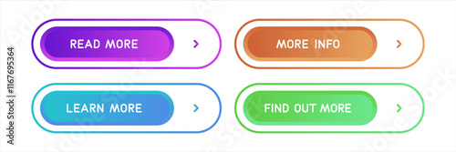 Colorful CTA button set.