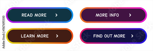 Colorful CTA button set.