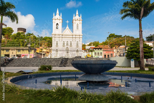 Maceió chafariz e igreja do centro Alagoas Brasil  photo