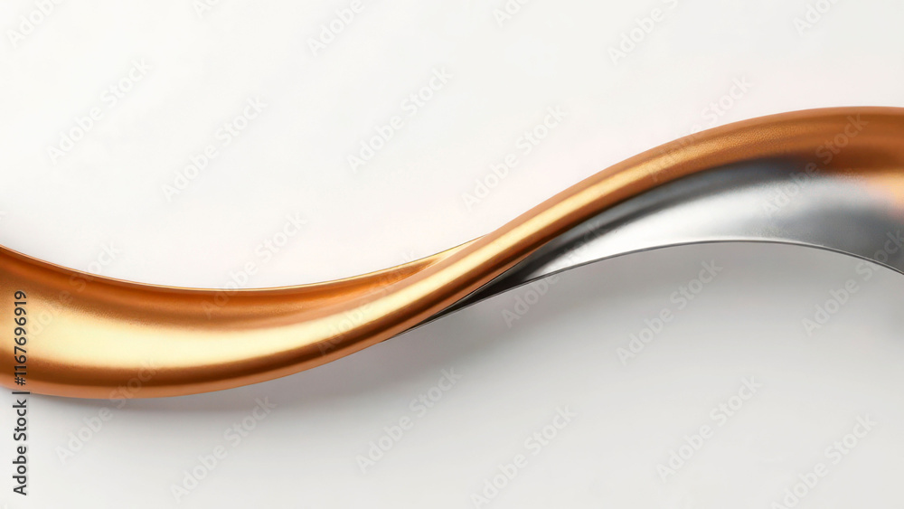 Fototapeta premium Elegant metallic infinity loop with bronze and silver curves
