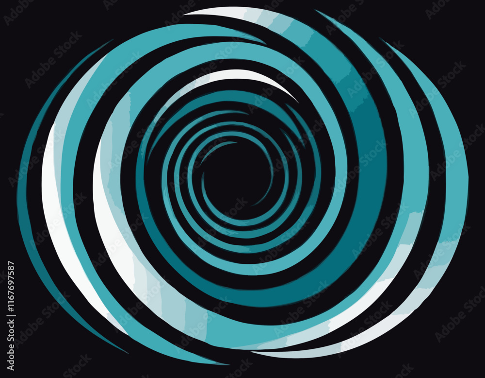 Naklejka premium Air Flow Swirl Light Effect. Spiral Wind Circle Stream Illustration. Circular Air Vortex Waves From Conditioner