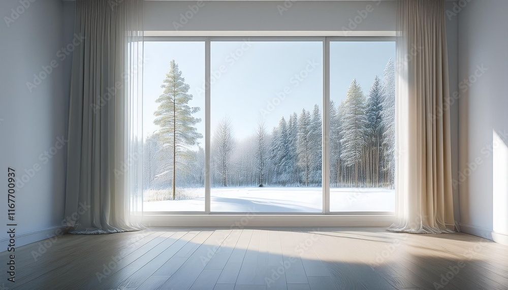 Fototapeta premium room with a window in the morning