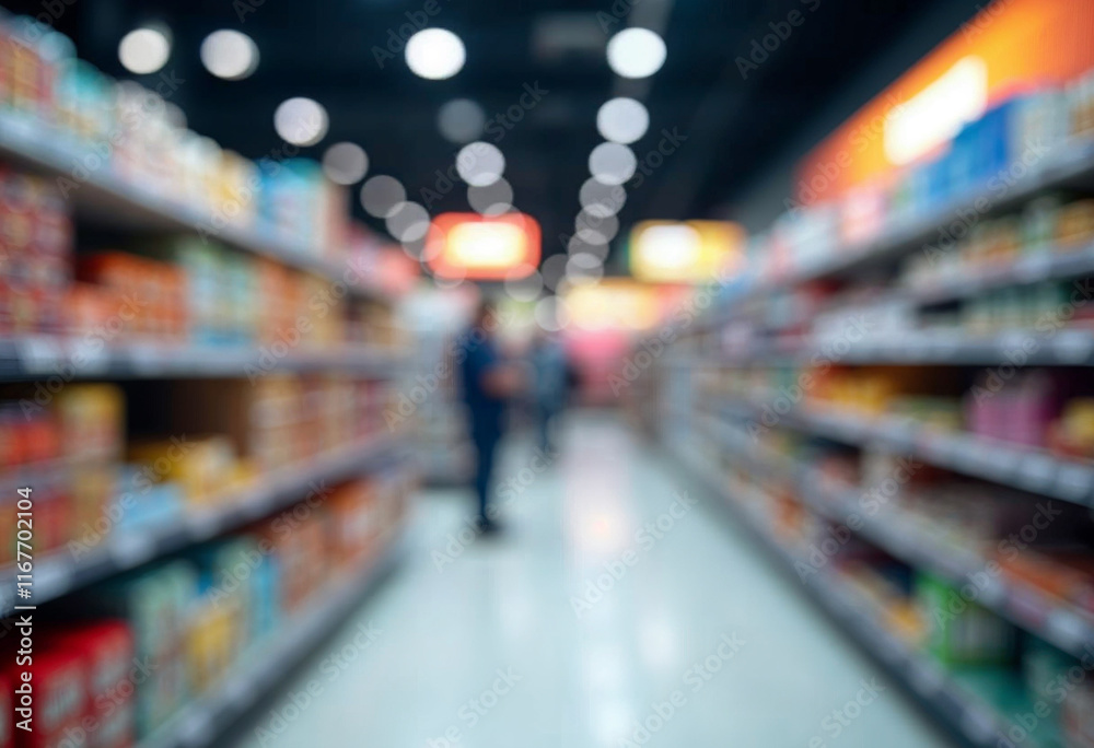 custom made wallpaper toronto digitalBlurry shopping shelves in supermarkets and department stores realistic image, ultra hd, high design