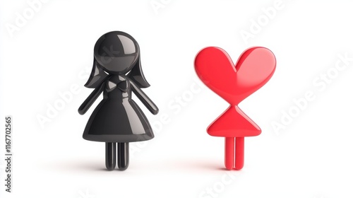 No a pair of lovers, a girl and a guy icon. Simple glyph, flat of valentines day, love ban, prohibition, embargo, interdict, forbiddance icons for ui and ux, website on white background