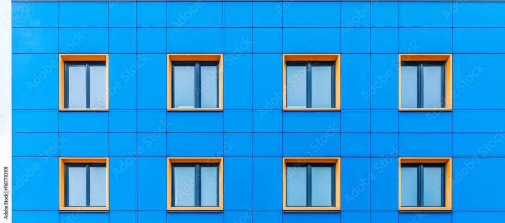A detailed view of the modern architecture's glass and steel facade. A detailed view of the modern architecture's glass and steel facade.