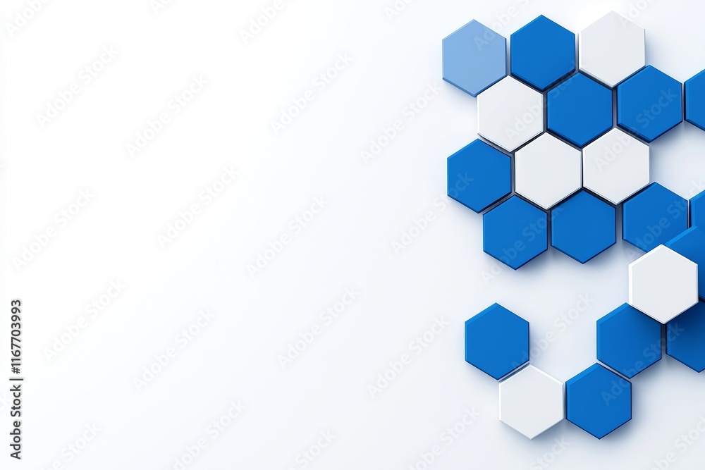 A blue abstract background featuring hexagonal geometric shapes, suitable for medical, technology, or science concepts. A stunning stock image. A blue abstract background featuring hexagonal geometric shapes, suitable for medical, technology, or science concepts. A stunning stock image.
