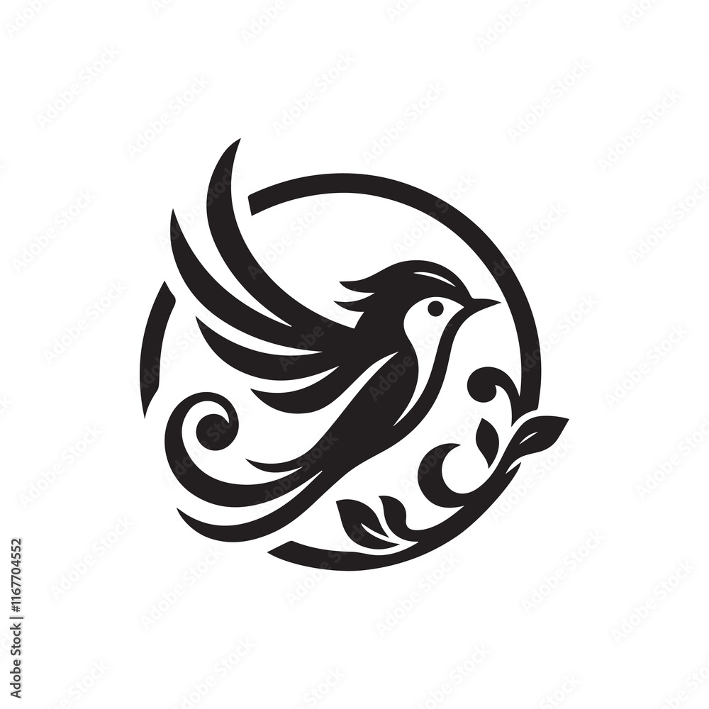 Silhouette of a bird vector icon for logo, and design Silhouette of a bird vector icon for logo, and design