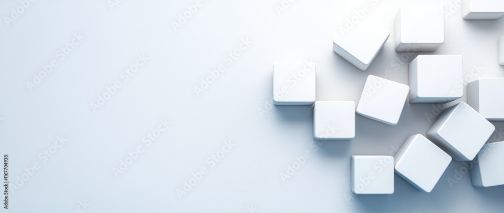 Obraz premium Crisp and clear abstract architecture with crossing white structures illuminated by soft light.