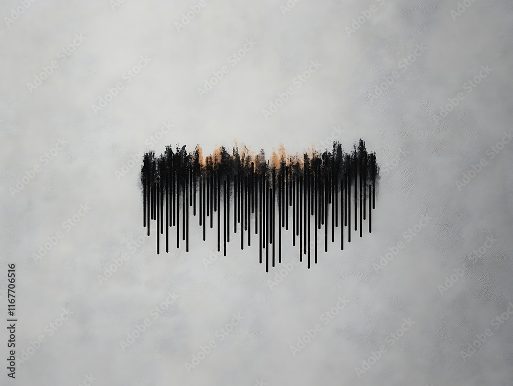 Hand-drawn uneven barcode lines on a textured gray surface Hand-drawn uneven barcode lines on a textured gray surface