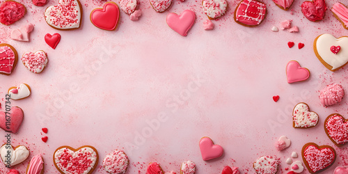 Heart-shaped Cookies on Dark Background