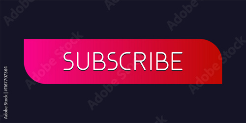 Modern red CTA button, "Subscribe" text, web UI element for landing pages, mobile apps or banners.