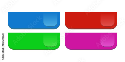 Colorful CTA button set.
