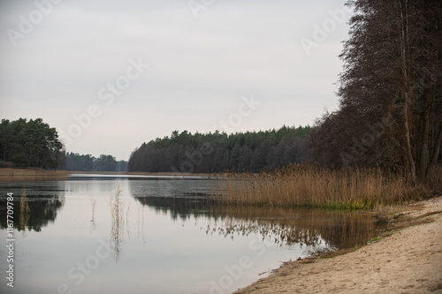 Fototapeta Naklejka Na Ścianę i Meble -  Wydminy, Jezioro Wydmińskie, Mazury, 21-28 grudnia 2024, fot. Jarek Zuzga