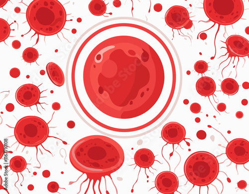 World donor day abstract wallpaper, 3d blood cells flowing in vein isolated on white background. Vector illustration. Medical border frame, hospital banner concept design