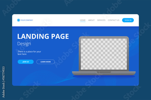 Abstract landing page design.