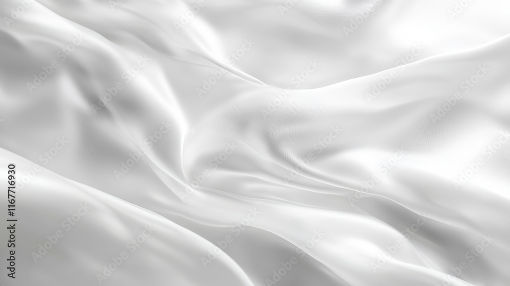 Obraz premium Smooth white silk fabric with soft folds and elegant texture