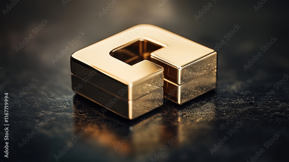 Abstract Metallic Shape on Dark Background Abstract Metallic Shape on Dark Background