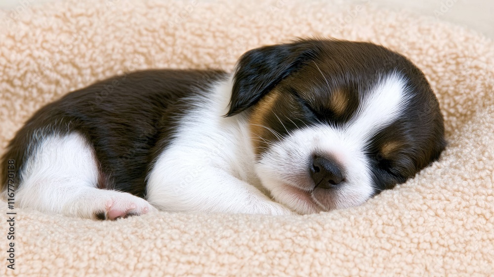 Sleeping puppy cozy home animal photography indoor environment close-up comfort and serenity Sleeping puppy cozy home animal photography indoor environment close-up comfort and serenity