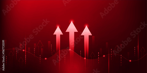 red arrow up graph finance chart