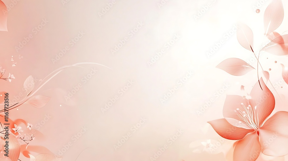 Naklejka premium Delicate Peach Blossoms and Soft Floral Design