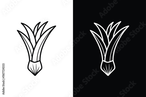 Leek icon vector on White Background ,Vector Art Illustration on white background.