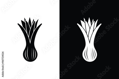 Leek icon vector on White Background ,Vector Art Illustration on white background.