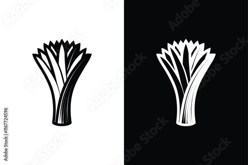 Leek icon vector on White Background ,Vector Art Illustration on white background.