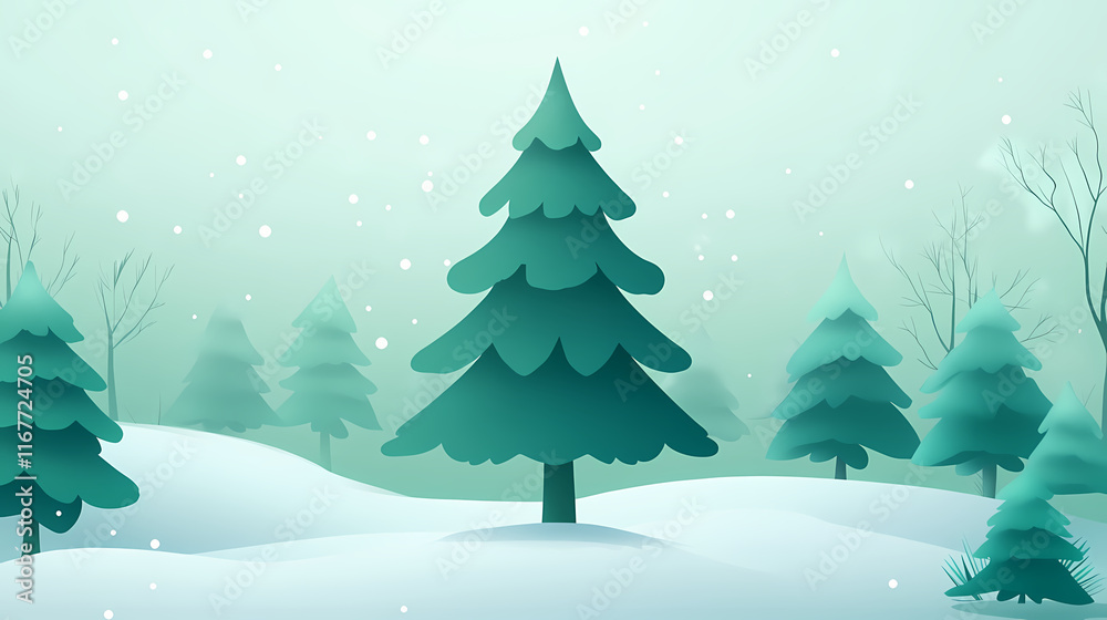 Obraz premium Fsc, forest stewardship council fsc tree icon with green forest background, sustainability concept, flat design illustration. Frostwind. Illustration