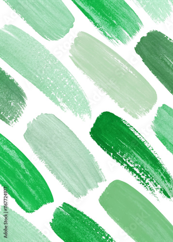 Green paint strokes, textured brush marks, abstract design, artistic background, vibrant color palette. photo