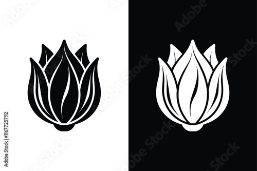 Endive icon vector on White Background ,Vector Art Illustration on white background.