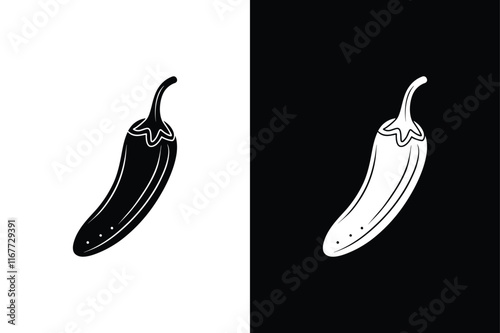 Jalapeno icon vector on White Background ,Vector Art Illustration on white background.