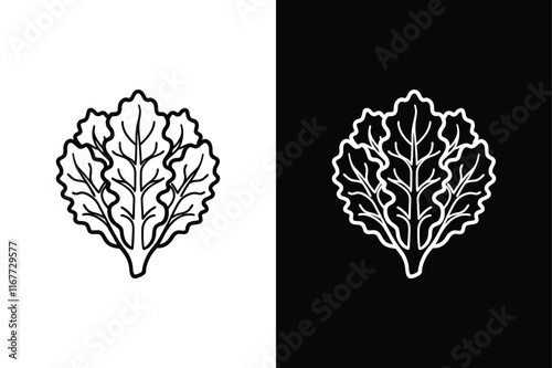 Kale icon vector on White Background ,Vector Art Illustration on white background.