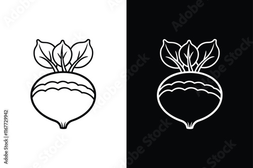 Kohlrabi icon vector on White Background ,Vector Art Illustration on white background.