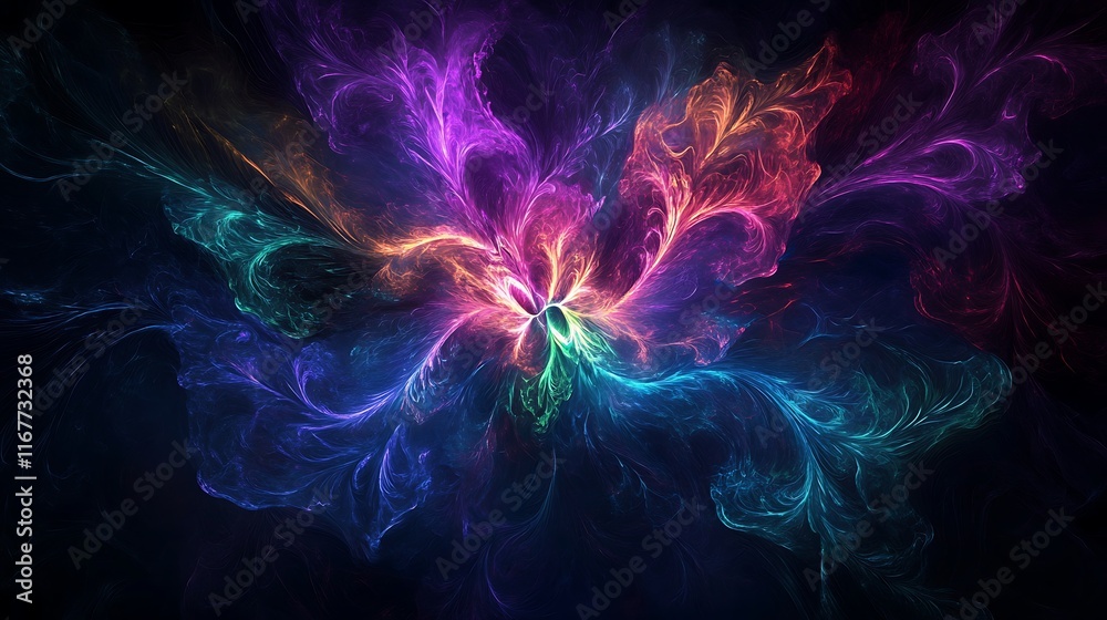 Fototapeta premium stylish lines and abstract shapes forming a futuristic glowing grid 