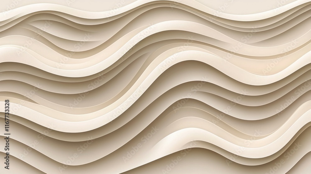 Abstract Beige Wave Background: Elegant Curves and Layers