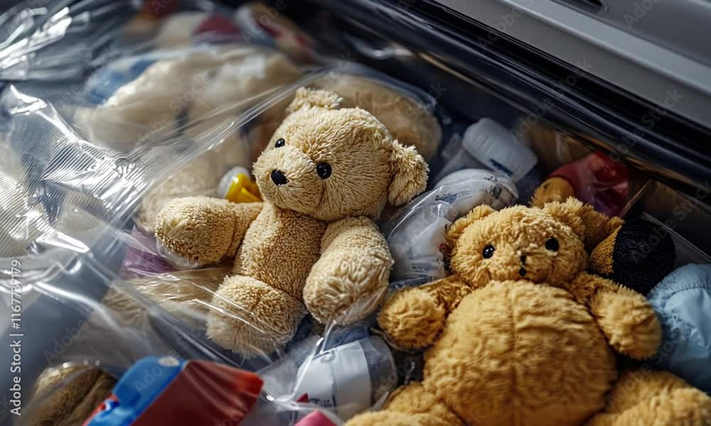 Teddy Bears Packed Away: Childhood Memories in Storage