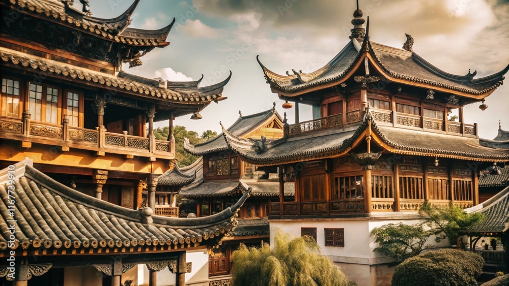 Fototapeta premium China architecture traditional banner concept.