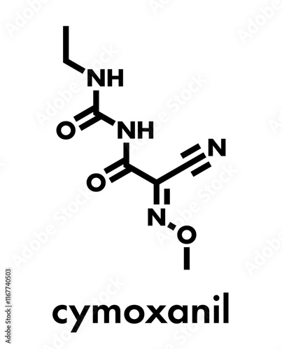 Cymoxanil fungicide molecule. Skeletal formula.