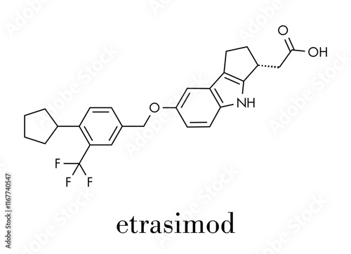 Etrasimod ulcerative colitis drug molecule. Skeletal formula.