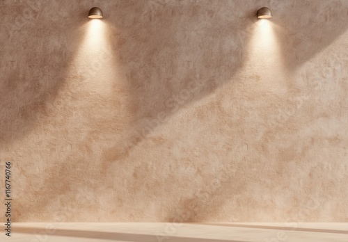 柔らかな光が映えるシンプルな壁のデザイン