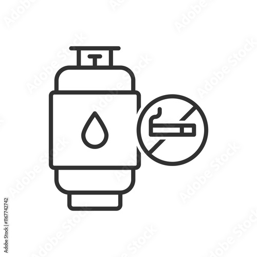 Gas Cylinder Icon - No Smoking Icon