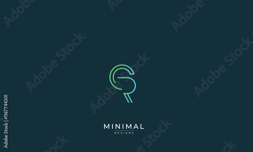 Alphabet letter icon logo CR
