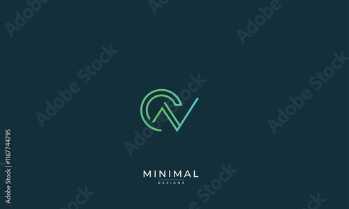 Alphabet letter icon logo CN