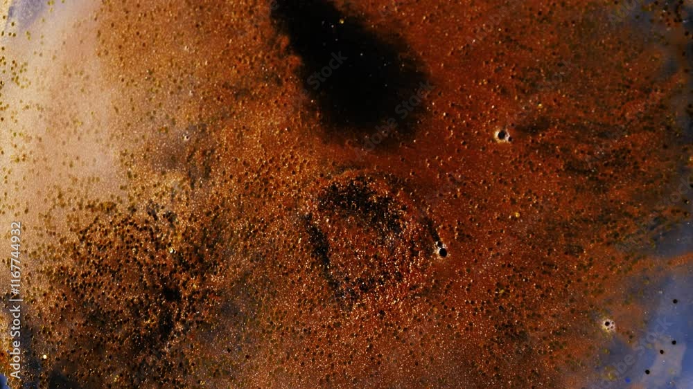 Abstract background in macro style, dissolution of paint in water, beautiful texture of shimmer and color, movement of color streams